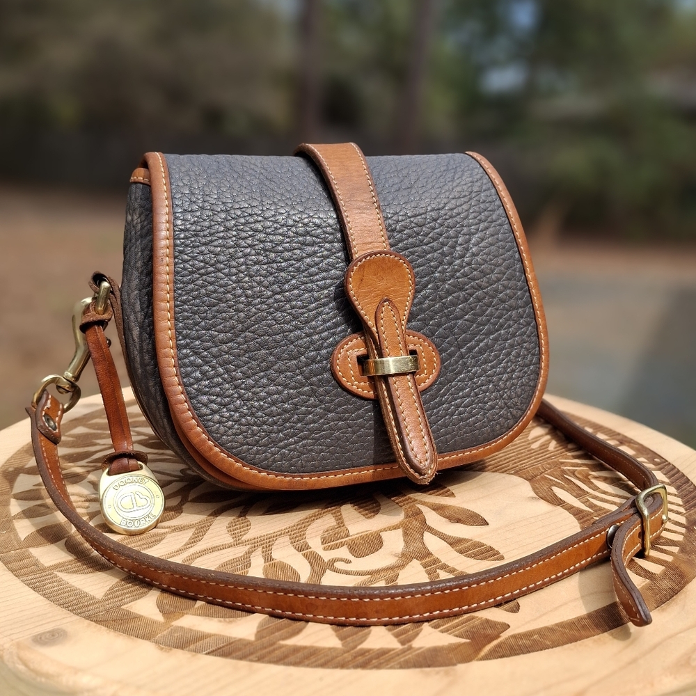 RARE Vintage Dooney & Bourke Stone Grey Smoke R51 Marble Bag Equestrian Tack Bag